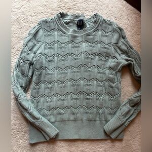 GAP Sage Green Pointelle Sweater - M